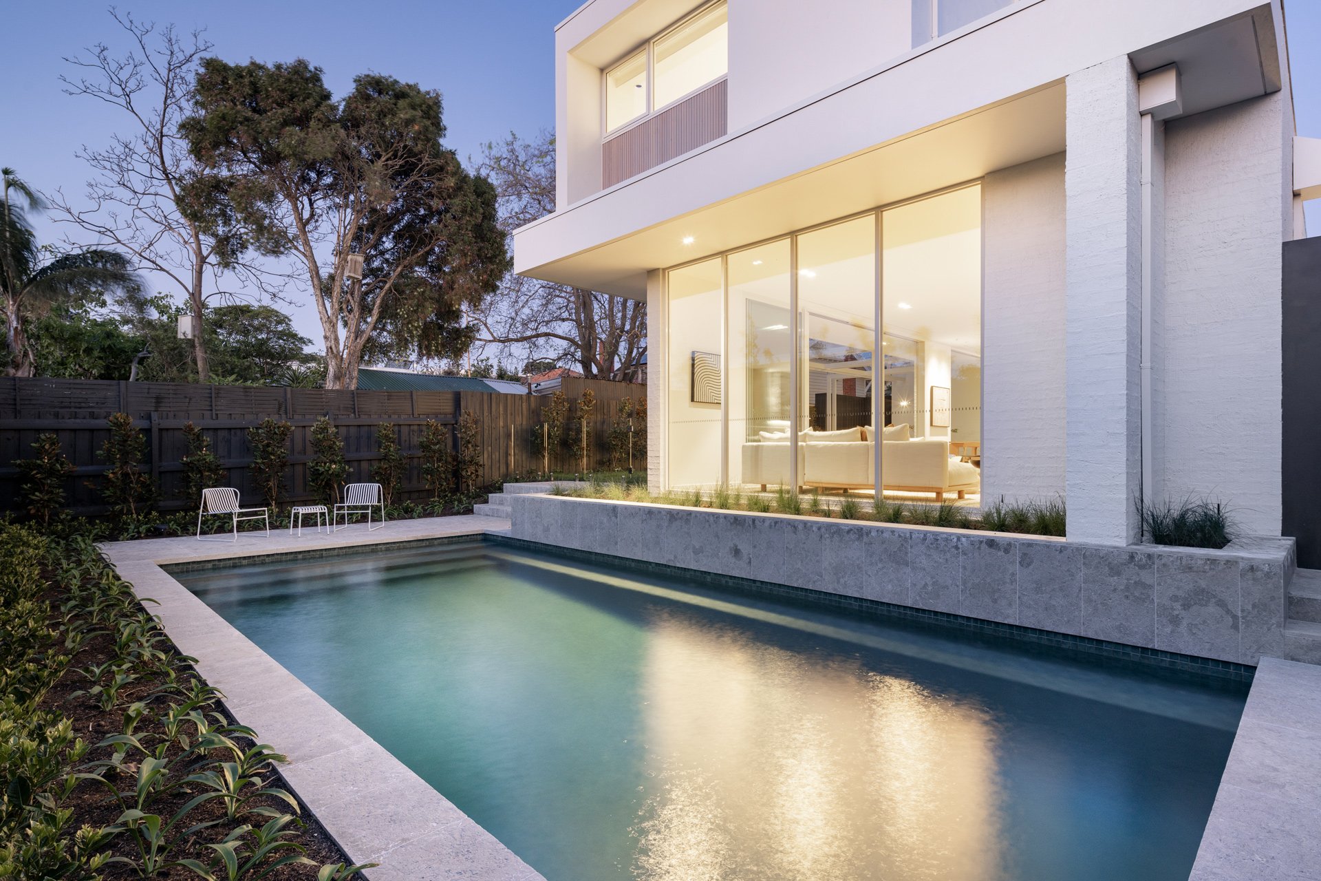 Pool and backyard